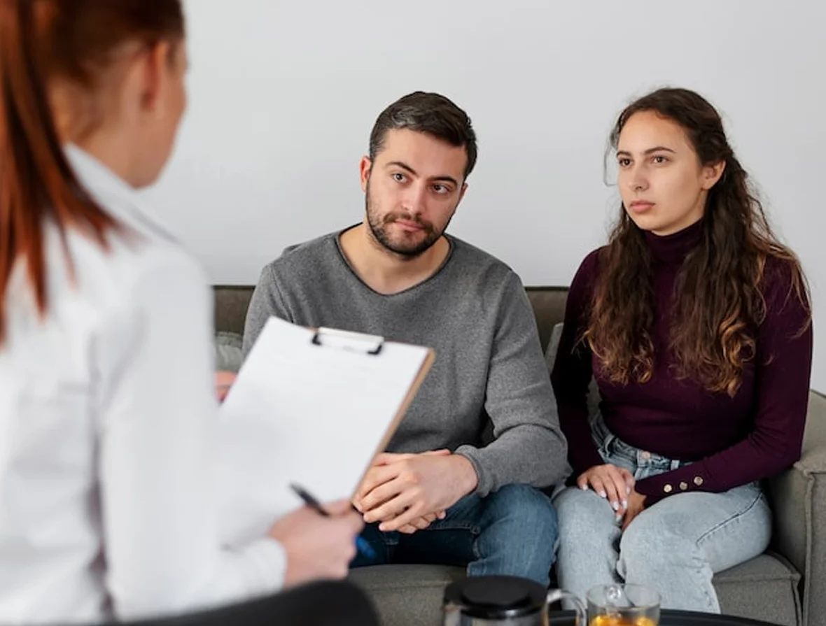 Family in a therapy session together