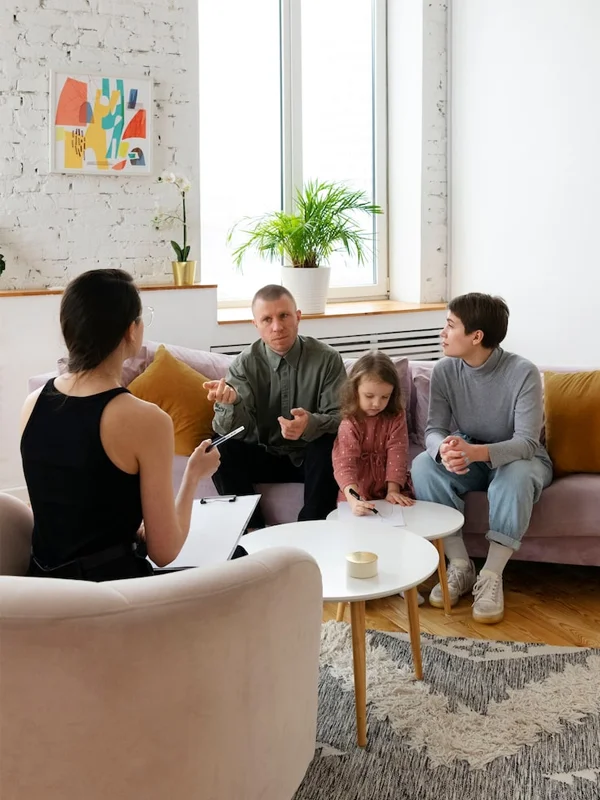 Family therapist working with parents